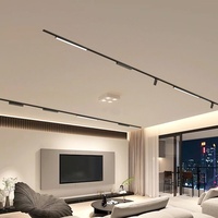 Rail lumineux magnétique ultra-mince à montage en surface de 55 pouces, sans plafond, pour salon, chambre, couloir, design intelligent sans fixation
