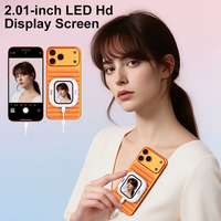 Écran de projection magnétique pour vlogging, caméra de téléphone portable, selfie, vlog, diffusion en direct, mini projecteur filaire BT 2.1 " LED HD