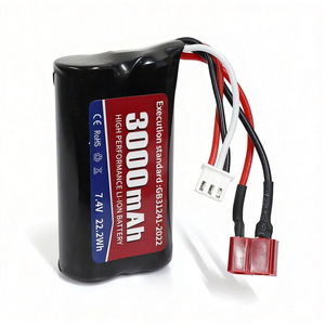 แบตเตอรี่ลิเธียมไอออนประสิทธิภาพสูง 3000mAh 7.4V 2S 15C สำหรับโดรน รถบังคับวิทยุ และเครื่องบินบังคับแบบปีกตรึง - Product Image 1