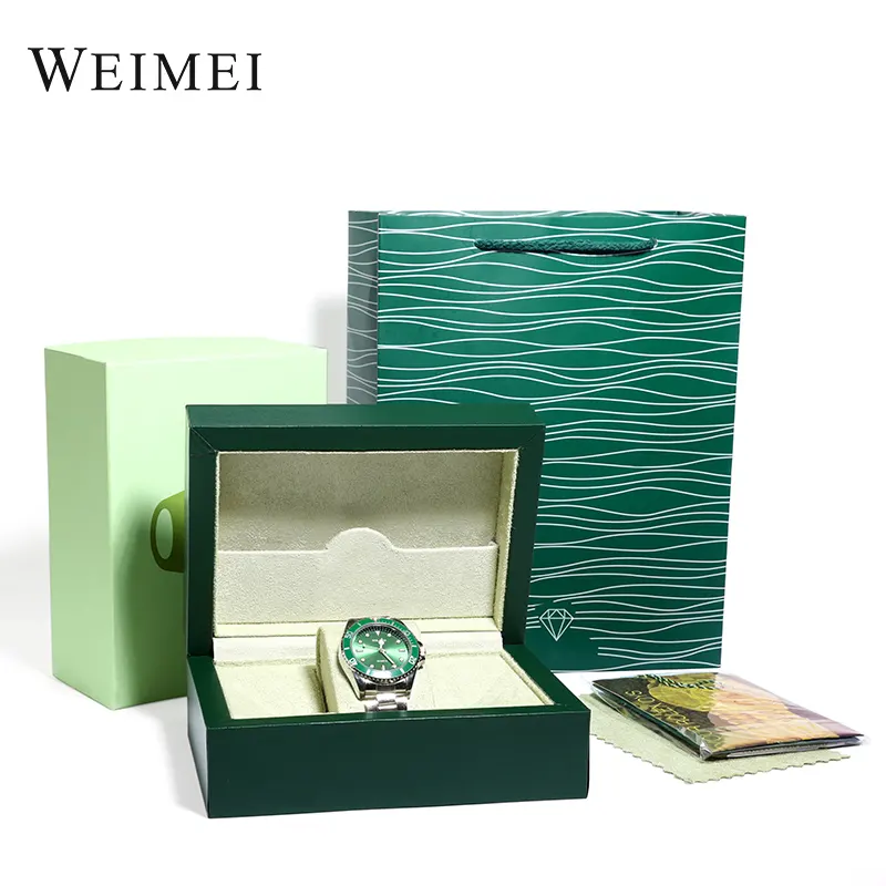 Luxus High Quality Custom Logo Schwarzes Holz Geschenk verpackung Single Watch Aufbewahrung sbox Uhren box Organizer