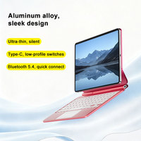 Laudtec Magnetische Tastaturhülle für iPad 11. Gen (A16,2025)/10. Gen/ iPad 10.9 Federnde Beleuchtete Tasten Multi-Touch Trackpad
