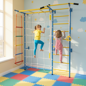 Set de Juegos Infantiles <span class=keywords><strong>7</strong></span> en 1 para Montar en la Pared, Gimnasio de Aventuras, Jungla, Escalada, Instalaciones de Entretenimiento - Product Image 1