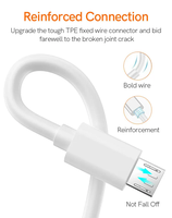 Cable de Datos Magnético Micro USB V8 de Carga Rápida 1M 2A con Conductor de Cobre Puro para Computadora, Impresora y Teléfonos Móviles