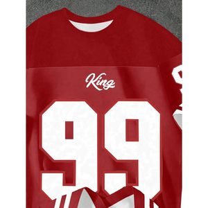 FOXA Chemise en jersey pour garçon à manches courtes, col rond, respirante, vêtements de basket-ball, taille 99, imprimé King - Product Image 3