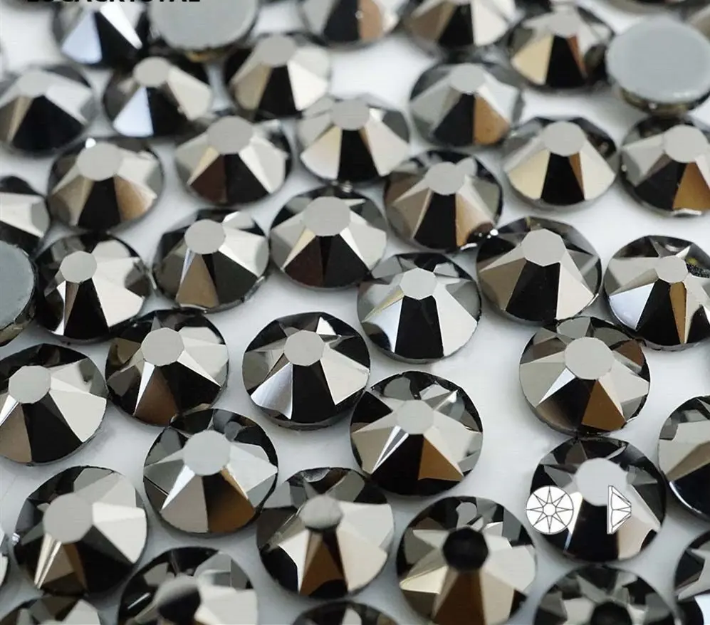 Yantuo jet-diamantes de imitación, hematita, 16 caras, 20SS, 10SS, cristal, fijación en caliente, 2088 estilos