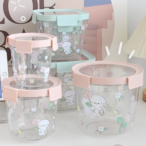 キッチンオーガナイザーかわいい冷蔵庫収納ボックスBPAフリープラスチックPETキャニスタースナックジャーシリアルティーコーヒー砂糖食品容器 - Product Image 6