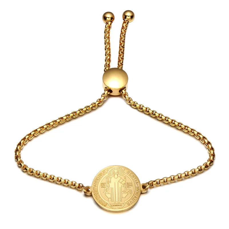 Регулируемый католический непоглощающий Религиозный браслет из нержавеющей стали, христианские браслеты, амулетные браслеты, ювелирные изделия