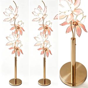 Lampe sur pied LED Lotus Romantique, Lampe sur pied florale dorée en forme de branche pour mariage, Lampe sur pied moderne à hauteur réglable pour salon - Product Image 3