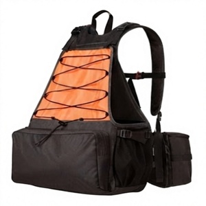 Mochila de Caza para Exteriores con Sistema MOLLE, Bolsas de Nailon Naranja y Negro, Ajuste Universal para Actividades al Aire Libre - Product Image 1
