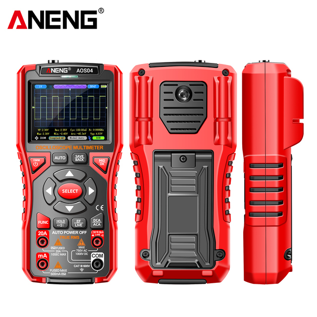 ANENG AOS04 Digital Oscilloscope Multimeter 9999 Count 50MS/s Sampling Rate 60Mhz Bandwidth Waveform Storage Tester Tool