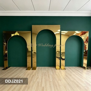 DKB Hot Selling Modern Metal Arched <b>Mirrors</b> Set Green Wall Decorative Standalone <b>Panels</b> for Interior Design for Wedding Decor - Product Image 3