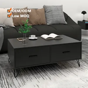 Hot Sale Coffee Tables Metal and Wood Living Room Furniture Modern Wooden Mesa De Centre De Sale Table Coffee Acceptable
