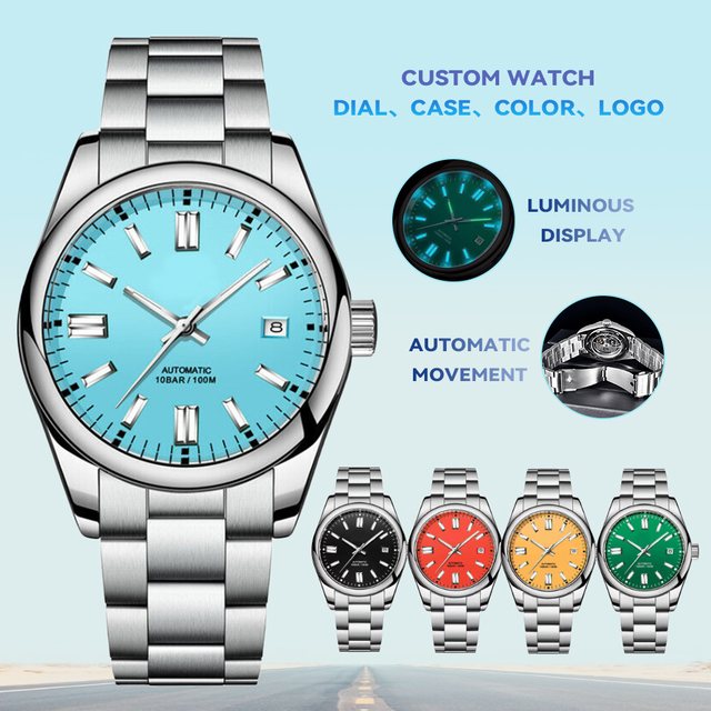 Luxury Fashion 39MM Automatic Mechanical Wristwatch Men Stainless Steel 100M Waterproof Business Style Limited Edition