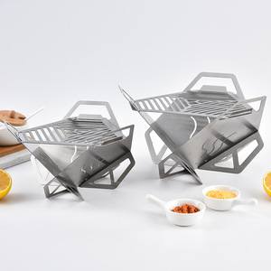 BBQ <strong>Grills</strong> Outdoor Stainless Steel Portable Triangle <strong>Charcoal</strong> Barbecue <strong>Grill</strong> Outdoor <strong>Mini</strong> BBQ <strong>Grills</strong> for Camping Cooking - Product Image 1