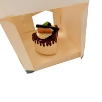 Boîte à gâteau personnalisée imprimée, estampage à chaud avec fenêtre transparente en PET, emballage alimentaire haut de gamme pour pâtisseries, gâteaux et cadeaux