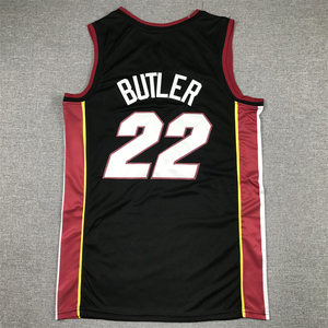 2025 vente en gros et Offres Spéciales hommes Sport basket-ball brodé cousu noir rouge <span class=keywords><strong>maillot</strong></span> #22 Jimmy <span class=keywords><strong>Butler</strong></span> <span class=keywords><strong>Miami</strong></span> maillots - Product Image 4