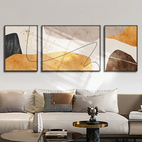 Art mural abstrait moderne de luxe en 3 parties, triptyque encadré pour salon