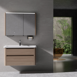 Mueble de Baño de Pared con Acabado Decorativo, Espejo LED y Lavabo de Cerámica a Precio Competitivo - Product Image 4