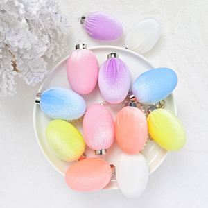 Huevos de Pascua de Plástico Ovalados Coloridos con Recubrimiento Electrolítico, Adornos Colgantes en 4 Colores, Estilo Encantador, Directo de Fábrica para Decoración - Product Image 1