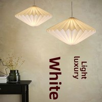Lanterne pliable créative de style nordique moderne et minimaliste, abat-jour de lustre en fer et tissu, pour salon et salle à manger