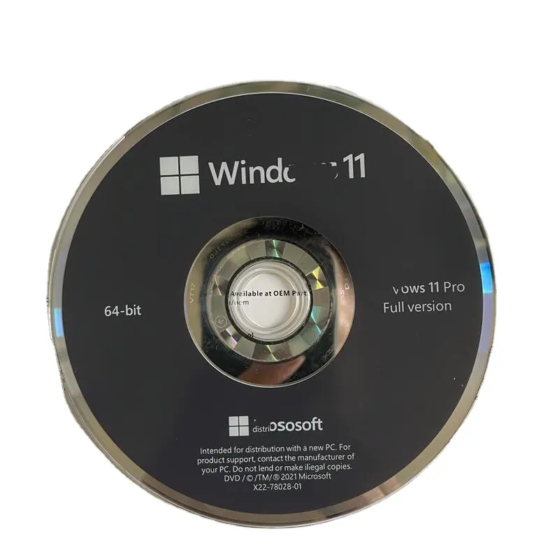 Bán hàng nóng chính hãng Win 11 Pro OEM DVD gói đầy đủ Tiếng Anh 100% toàn cầu kích hoạt Win 11 chuyên nghiệp DVD 22h2 tầm nhìn