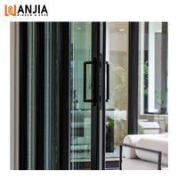 Villa Salon Design Moderne Porte Patio Coulissante en Aluminium Ajustable avec Stores Intégrés