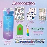 Décorez votre propre kit de bouteille d'eau pour garçons filles Gem Diamond Painting Arts & Crafts Cadeaux pour enfants Anniversaire Astronautes colorés