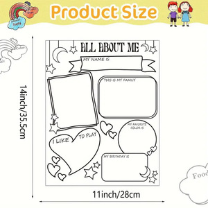 Póster de Colorear Rectangular para Introducción del Estudiante, Tema 'Todo Sobre Mí', para la Vuelta al Cole, Paquete Individual - Product Image 3