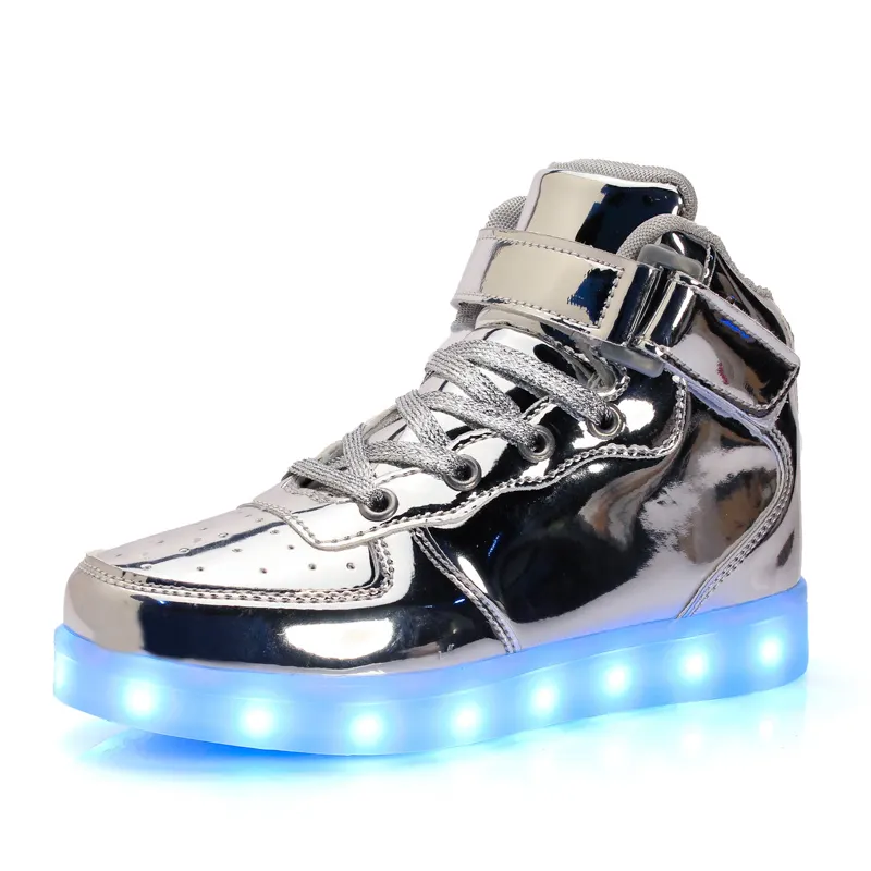Wholesale Kids New Fashion USB Charger Running Rechargeable LED Light Up Shoes For Boys
