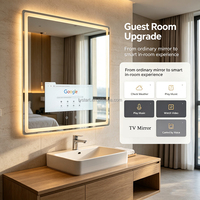 Televisor Inteligente para Baño, Pantalla Táctil Completa Impermeable, Espejo Inteligente para Gimnasio y Hotel, Control por Voz Android