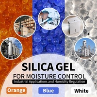 Vente en gros de déshydratant de gel de silice bleu orange blanc de 0.5 à 1mm utilisé dans les bouchons de bouteilles de médicaments