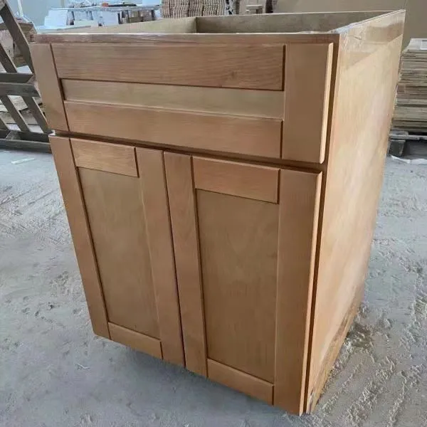 Projet américain Armoires de cuisine tout bois bouleau Style shaker blanc Usine directement