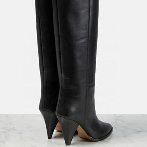 Botas Altas de Tacón de Aguja para Mujer, Talla Grande 46, Ajuste Ancho, Punta Puntiaguda, Botines Largos - Product Image 4