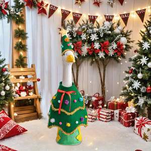Déguisement de Noël lumineux pour oie décorative d'extérieur, pour jardin, cour, patio, statue, décoration de Noël - Product Image 4