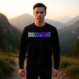 Maglietta a maniche lunghe con motto dello stoicismo: Lean Into Discomfort - Product Image 3