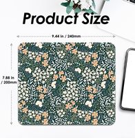 Tapis de souris carré à motif floral, base en caoutchouc antidérapante, lavable, 9,25x7,75 pouces, pour le bureau et les jeux