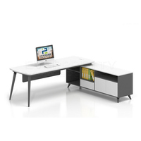Poste de travail du personnel de conception simple moderne Table d'ordinateur de bureau avec classeur