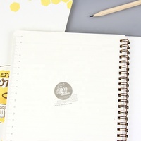 Classeur de bureau/école portable, avec double anneaux en spirale, bords ronds, couverture souple avec pages linéaires