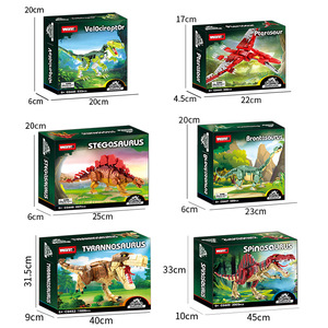 Jouet éducatif en plastique ABS, blocs de construction de modèles d'animaux du monde des dinosaures (Tyrannosaurus Rex, Triceratops) pour le dropshipping transfrontalier - Product Image 5