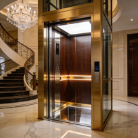 Ascenseur hydraulique résidentiel économique et personnalisé pour villa, sans gaine, avec cabine en verre panoramique en option pour résidence familiale
