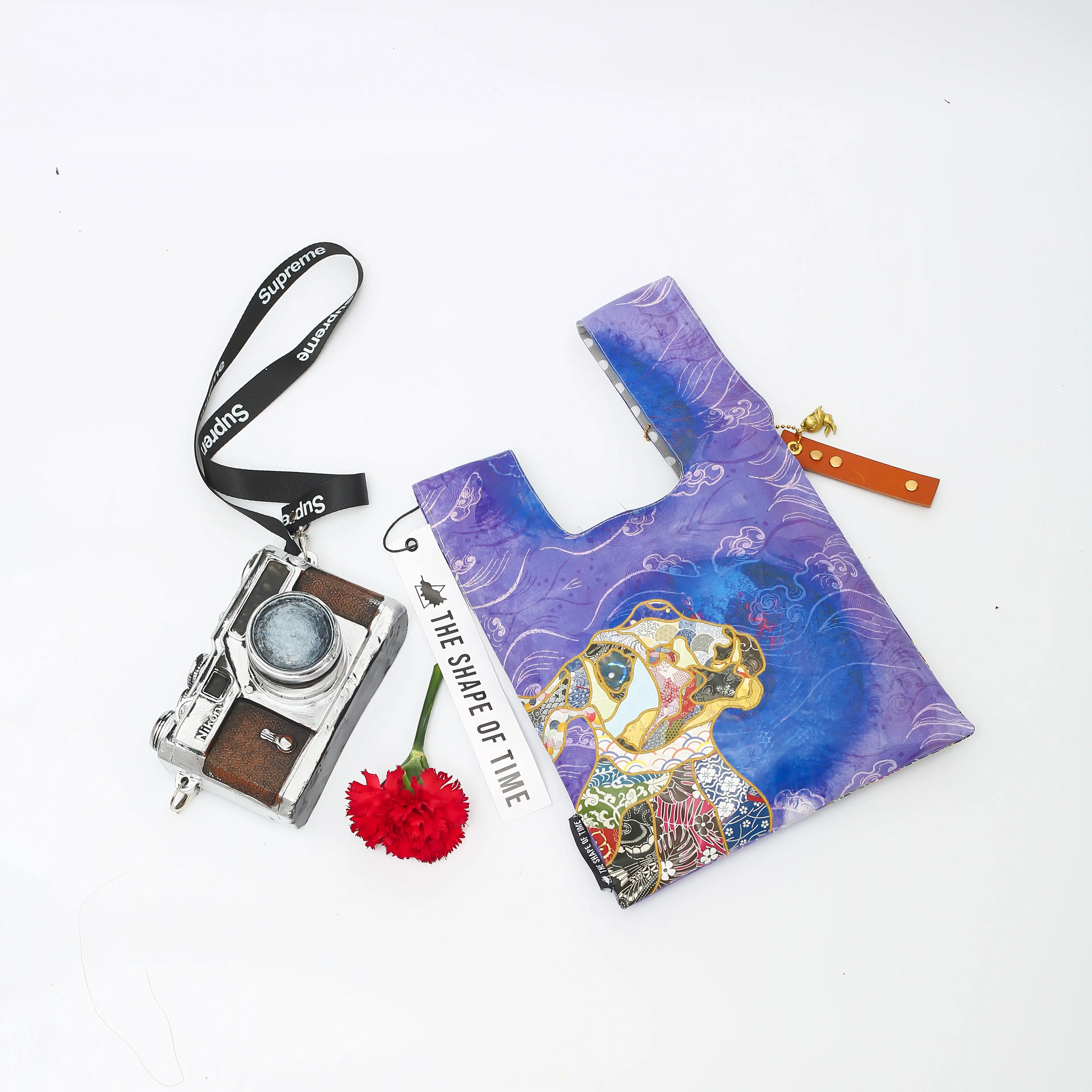 손목 스트랩 매듭 디자인 핸드백 및 지갑이있는 수제 미니 레저 재사용 가능한 쇼핑백