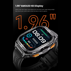 <span class=keywords><strong>Montre</strong></span> connectée X5 Outdoor, écran AMOLED 1,96 pouces, GPS double bande, étanche 5 ATM, plus de 100 modes sportifs, SOS, suivi santé 24/7, podomètre, robuste, pour homme - Product Image 5
