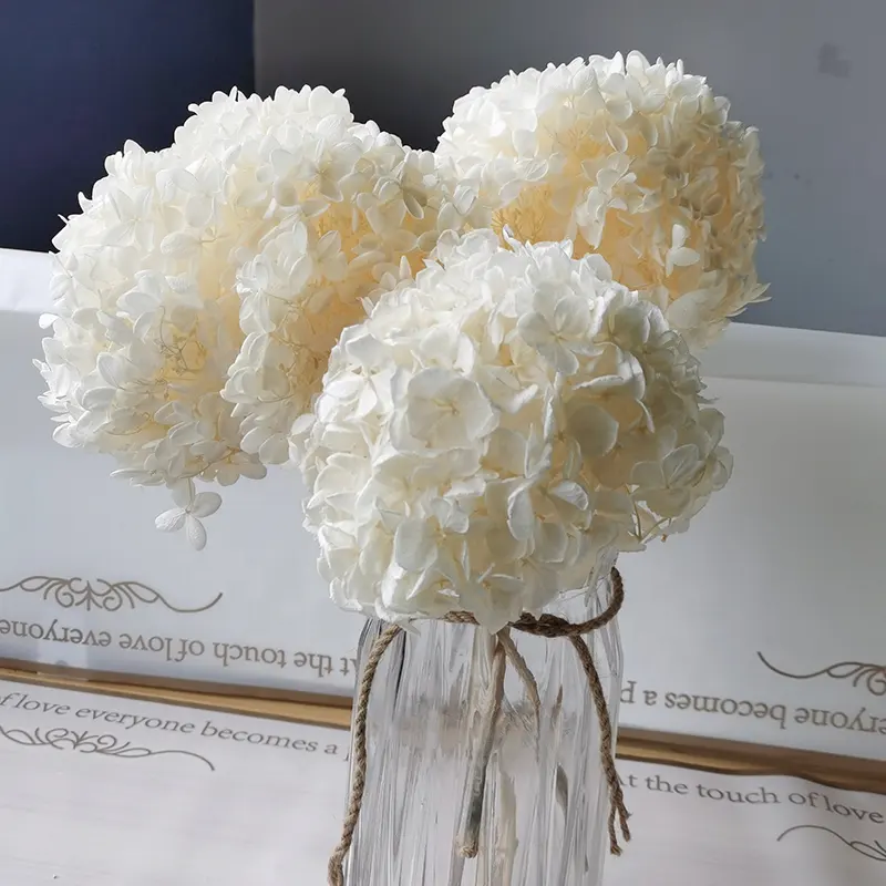 wedding home decor white hydrangeas decorative flowers real touch blue hydrangea heads dried flower yellow preserved hydrangea