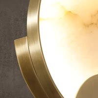 Applique Murale LED Ronde Moderne en Marbre Naturel et Cuivre, Idéale pour Hôtels, Maisons, Salons, Chambres, Couloirs et Allées