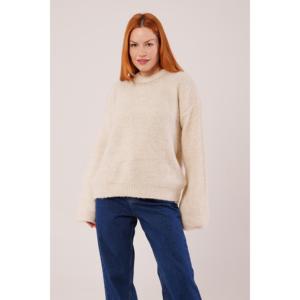 Pull doux pour femme couleur pierre, manches longues, anti-boulochage, style décontracté, calibre 14 GG - Product Image 5