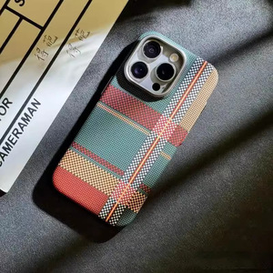 Para IPhone16PROMAX Funda para teléfono móvil <span class=keywords><strong>Fibra</strong></span> de carbono texturizada magnética luminosa para iPhone 16 Funda protectora - Product Image 1