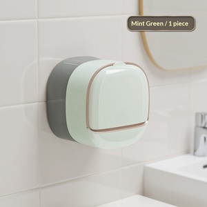 Bathroom <b>Drain</b> Soap Box Wall Mounted ABS Soap Box with Lid Waterproof Soap Dish Dishes Storage Box Travel Organizer Case Storage - Product Image 5
