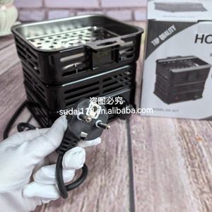 Vente directe usine – <span class=keywords><strong>Plaque</strong></span> <span class=keywords><strong>chauffante</strong></span> portable en acier inoxydable dépoli pour charbon de bois et tabac, four de chauffage au carbone 1000W 220V - Product Image 3