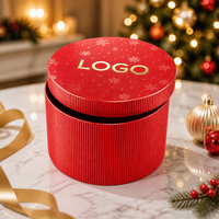 Boîte d'emballage cylindrique rouge et or personnalisée avec logo, vente en gros, pour les fêtes, les cadeaux, le marquage, les célébrations, prix d'usine