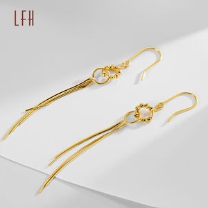 ต่างหูจี้รูปดาวสีทองแท้18K ต่างหู AU750สำหรับเจ้าสาวต่างหูสำหรับงานหมั้นงานแต่งงานต่างหูทองแท้18K - Product Image 4